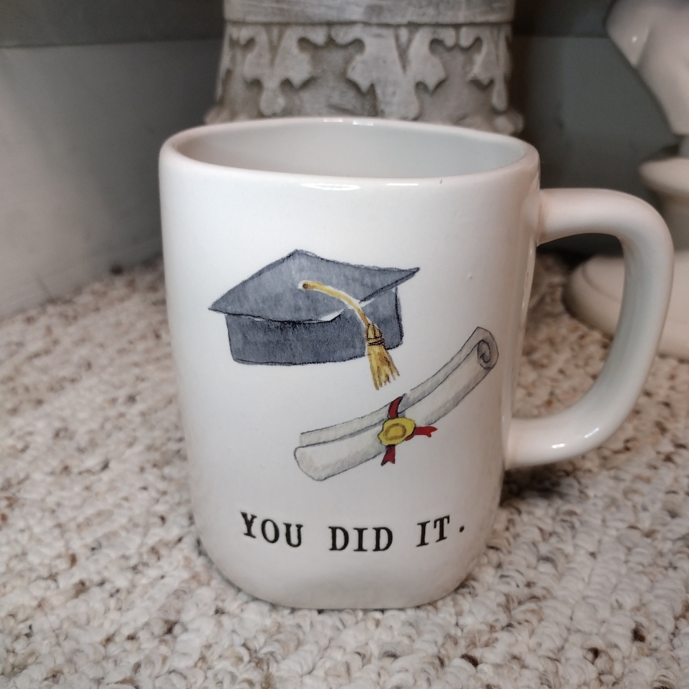 Rae Dunn "You Did It" Graduation Themed Cap & Diploma Artisan Collection Mug